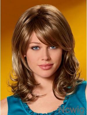 Incredible Wavy Auburn Shoulder Length Layered Medium Wigs