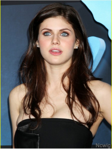 Discount Brown Long Straight 18 inch Without Bangs Alexandra Daddario Wigs