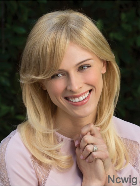Style Blonde Wavy With Bangs Capless Long Wigs