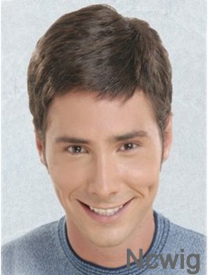 Brown Short Straight Synthetic Lace Front Best Mens Wigs