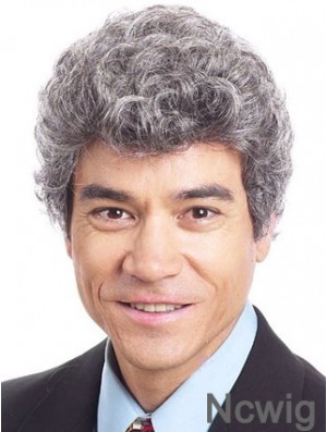 Curly 6 inch Capless Short Synthetic Old Man Wigs