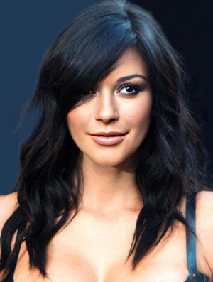 Kim Kardashian Wig With Remy Human Capless Black Color Wavy Style