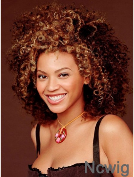 Ombre/2 Layered Shoulder Lace Front Kinky Beyonce Human Hair Lace Wig