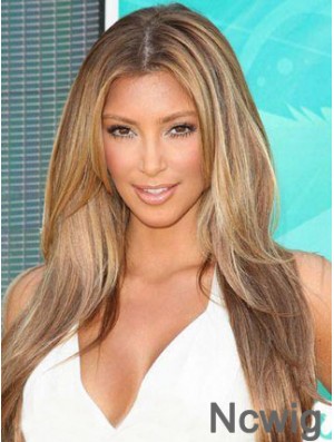 Blonde Straight Full Lace No-Fuss 20 inch Kim Kardashian Wigs