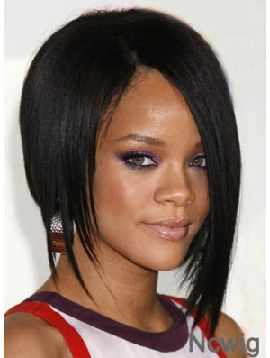 Online Chin Length Black Straight Capless Rihanna Wigs