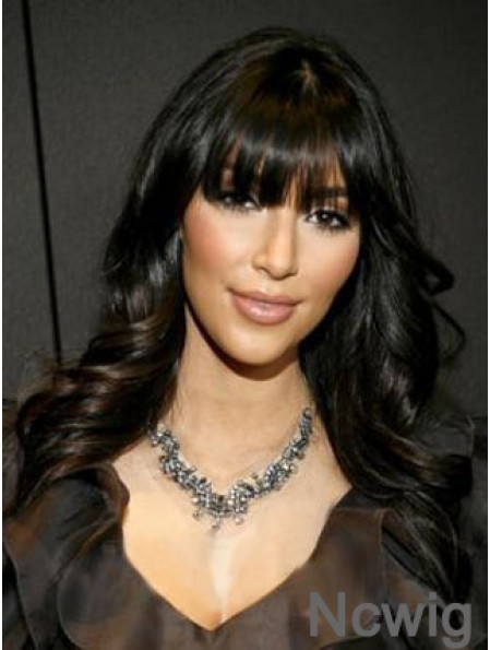 Black Wavy Capless Cheapest 18 inch Kim Kardashian Wigs