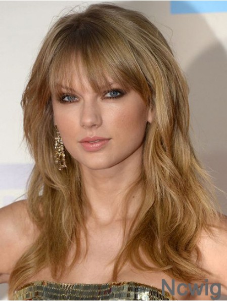 Taylor Swift Wigs Cheap Remy Human Wavy Style With Bangs