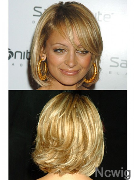 Style Blonde Chin Length Wavy 12 inch Bobs Nicole Richie Wigs