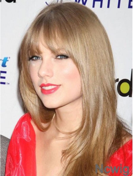Soft Blonde Long Straight 20 inch With Bangs Taylor Swift Wigs
