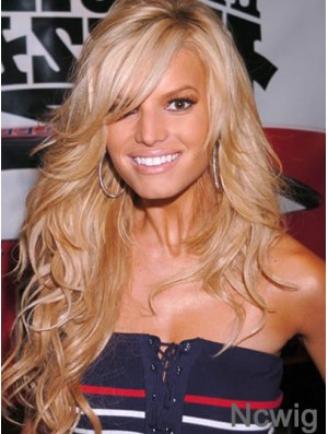 18 inch Durable Blonde Long Wavy Layered Jessica Simpson Wigs