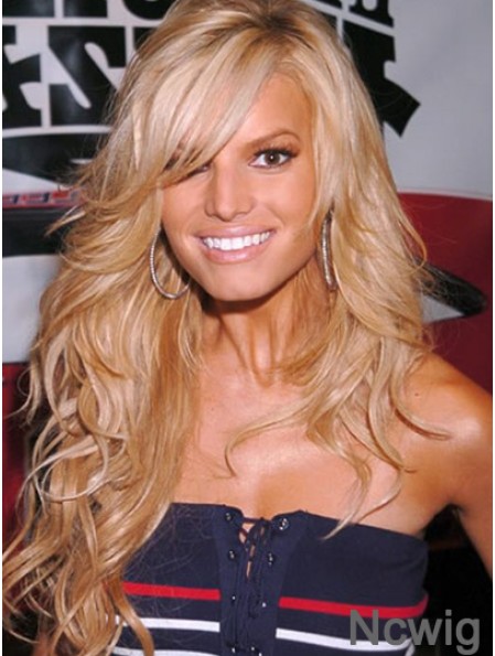 18 inch Durable Blonde Long Wavy Layered Jessica Simpson Wigs