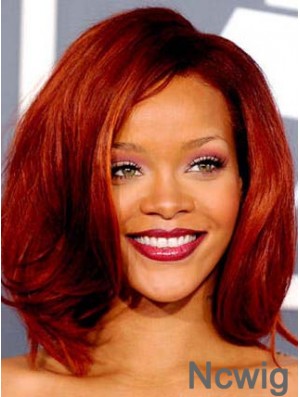 Red Wavy Without Bangs Lace Front 12 inch New Rihanna Wigs
