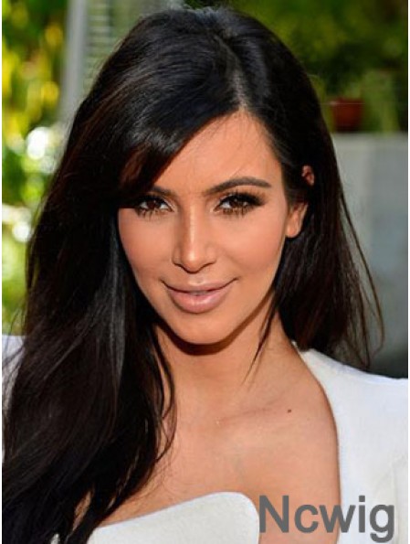 Black Straight Lace Front Good 18 inch Kim Kardashian Wigs