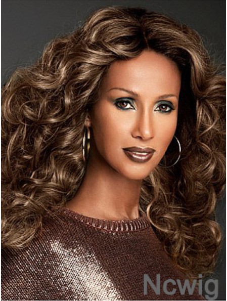 Long Curly Lace Front Brown 22 inch Fashionable Iman Wigs