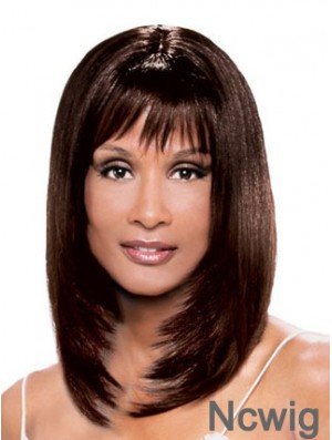 Auburn Shoulder Length Straight With Bangs Lace Front 14 inch Beverly Johnson Wigs