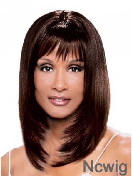 Auburn Shoulder Length Straight With Bangs Lace Front 14 inch Beverly Johnson Wigs
