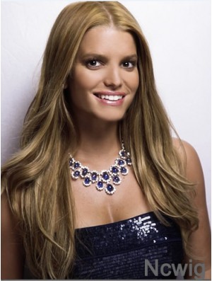 22 inch Great Brown Long Straight Without Bangs Jessica Simpson Wigs