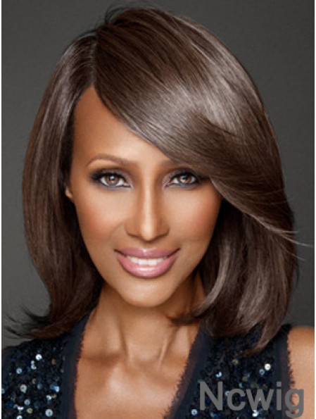 Shoulder Length Straight Lace Front Brown 12 inch Sassy Iman Wigs