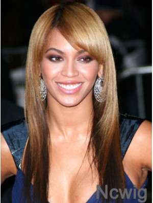 Ombre/2 tone Long Straight With Bangs Full Lace 20 inch Beyonce Wigs