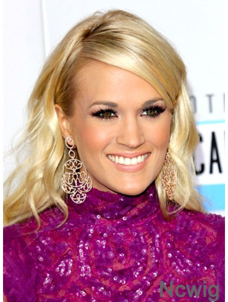 Natural Blonde Long Wavy 18 inch With Bangs Carrie Underwood Wigs