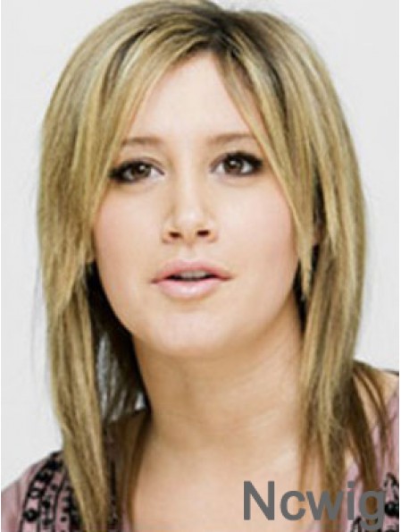 Modern Blonde Shoulder Length Straight 14 inch Layered Ashley Tisdale Wigs