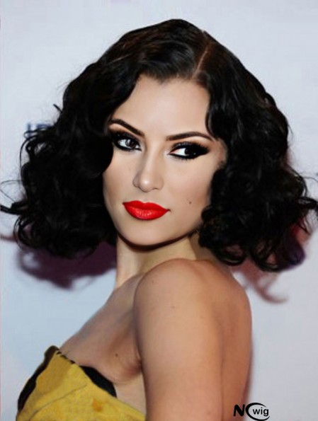 14 inch Amazing Black Chin Length Curly Classic Jessie J Wigs