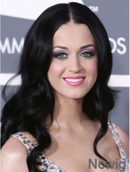 20 inch Perfect Black Long Wavy Without Bangs Katy Perry Wigs