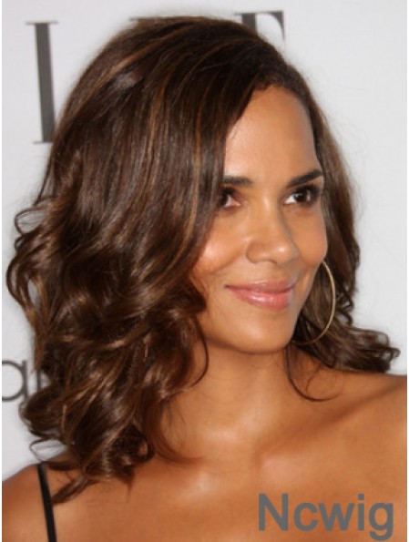 Lace Front Wavy Layered Shoulder Length Soft 14 inch Halle Berry Wigs