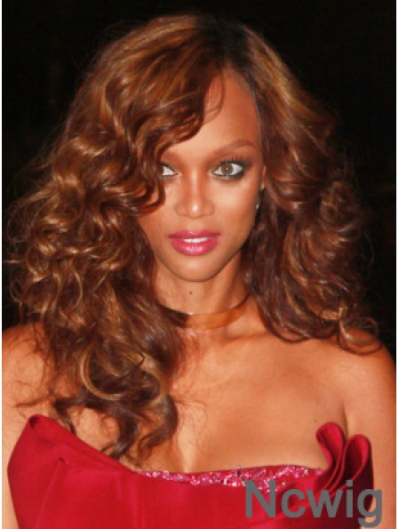 Auburn Curly Without Bangs Lace Front 18 inch Great Tyra Banks Wigs