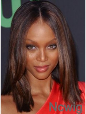 Ombre/2 Tone Straight Without Bangs 100% Hand-tied 16 inch Online Tyra Banks Wigs