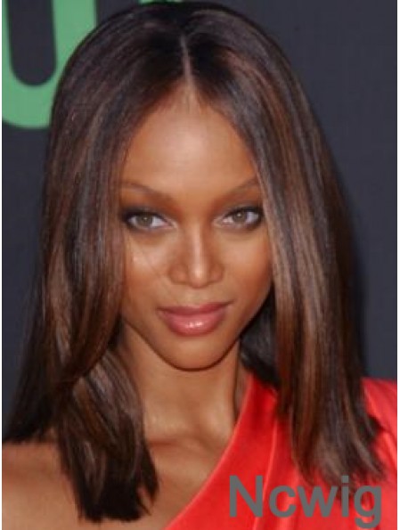 Ombre/2 Tone Straight Without Bangs 100% Hand-tied 16 inch Online Tyra Banks Wigs
