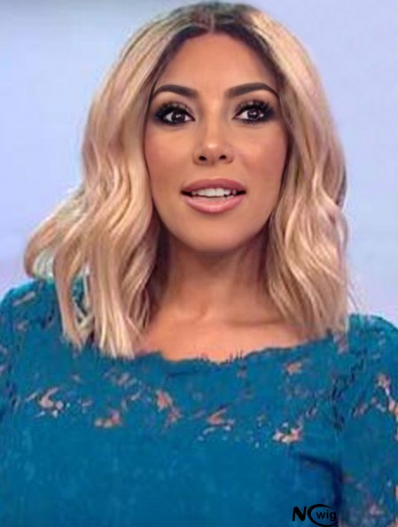Lace Front Synthetic 14 inch Shoulder Length Blonde Without Bangs Wavy Wendy Williams Wigs