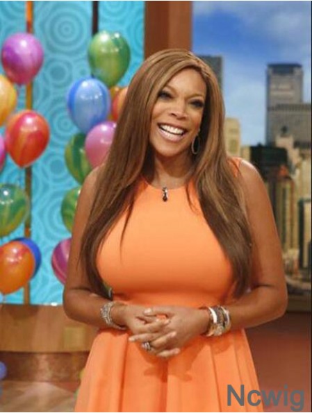 Synthetic 24 inch Long Brown Without Bangs Straight Capless Wendy Williams Wigs