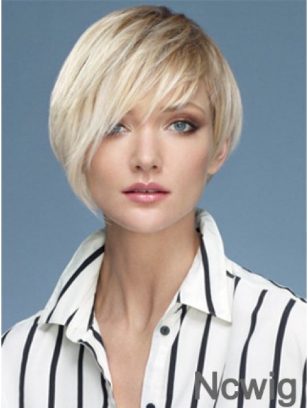 Capless Boycuts Short Straight 10 inch Platinum Blonde Sassy Fashion Wigs