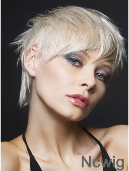 Lace Front Boycuts Short Straight 8 inch Platinum Blonde Ideal Fashion Wigs