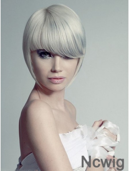 Capless Grey Short Straight 10 inch Hairstyles Fashion Wigs