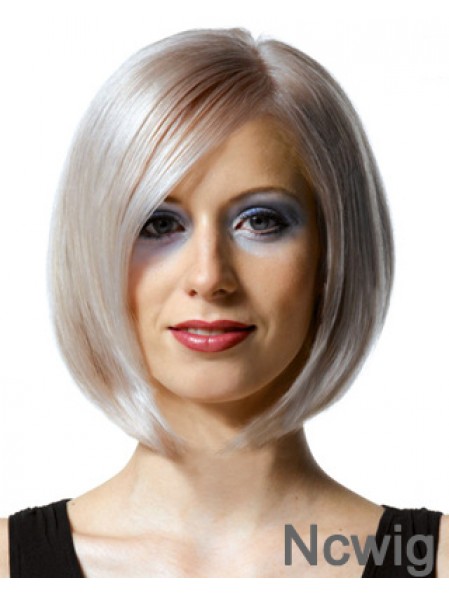 Full Lace Bobs Chin Length Straight 10 inch Platinum Blonde High Quality Fashion Wigs