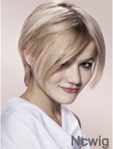 Capless Grey Short Straight 8 inch Blonde Fashion Fashion Wigs