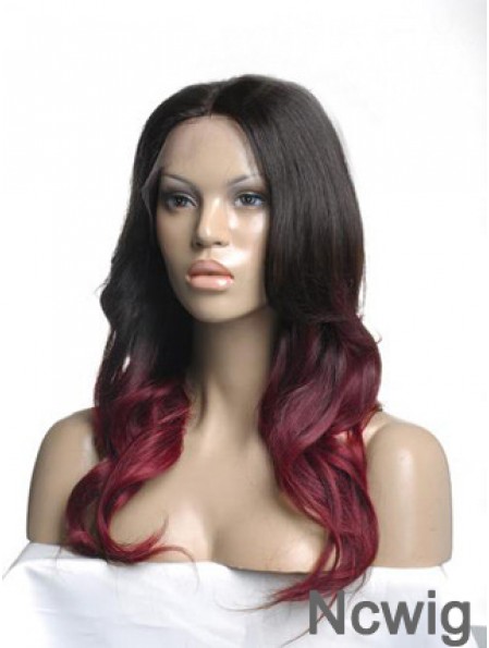 Long Ombre/2 Tone Wavy Without Bangs Good African American Wigs