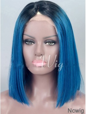 Chin Length Straight Bobs Full Lace 14 inch Cheap Black Women Wigs