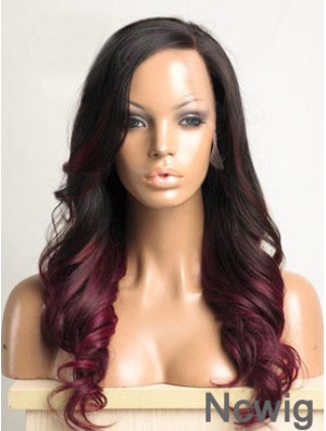 Long Ombre/2 Tone Wavy Without Bangs Ideal African American Wigs