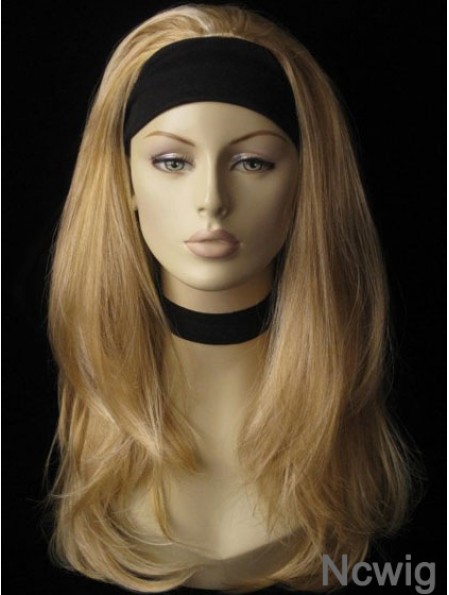 Long Straight Blonde Affordable Synthetic Half Wigs