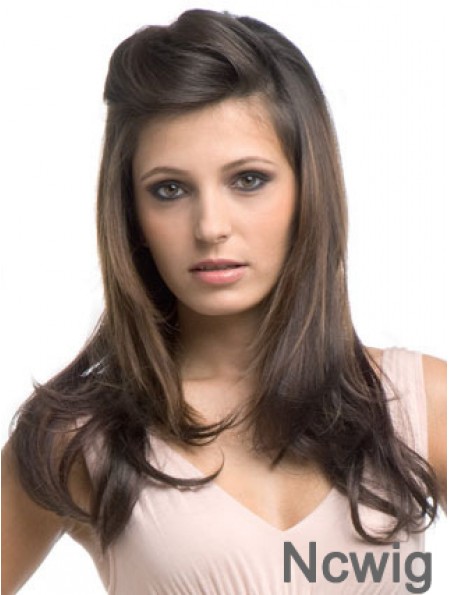 Long Wavy Brown Cheapest Synthetic Half Wigs