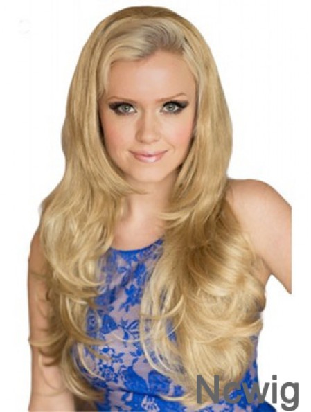 Long Wavy Blonde Exquisite Synthetic Half Wigs