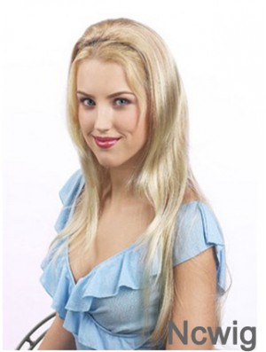 Suitable Blonde Synthetic Straight Hair Falls