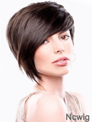Brown Straight Chin Length Bobs Capless Cheapest Wigs Online