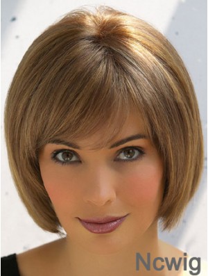 Trendy Brown Remy Human Hair Straight Hair Wigs Online