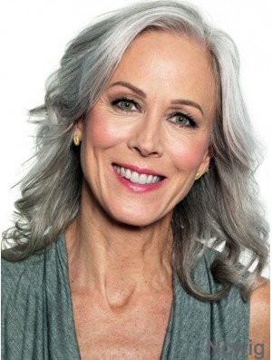 Wavy Monofilament 14 inch Gorgeous Shoulder Length Grey Wigs