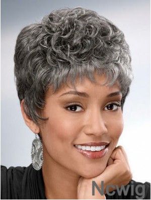 Synthetic Short Curly Capless Elderly Lady Wigs