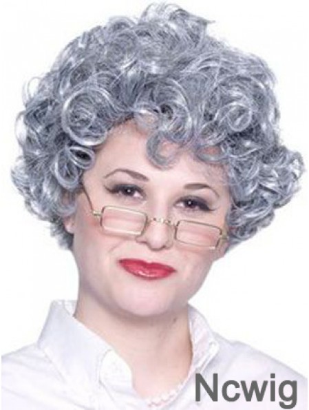 Curly Lace Front 8 inch Best Short Grey Wigs